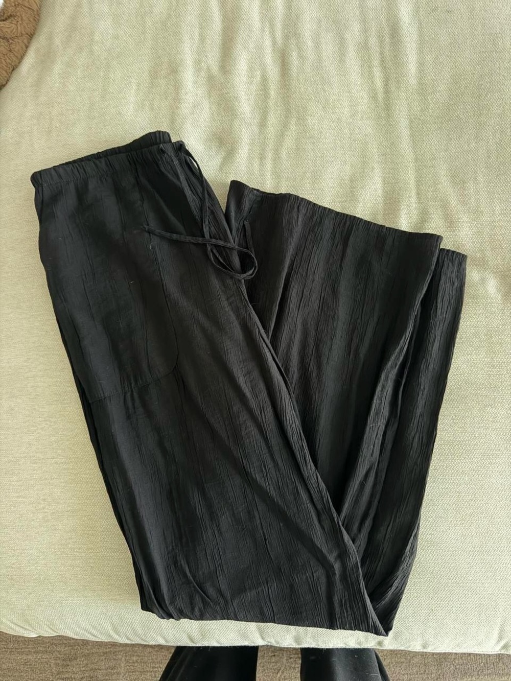 Black Zara Relaxed Drawstring Pants